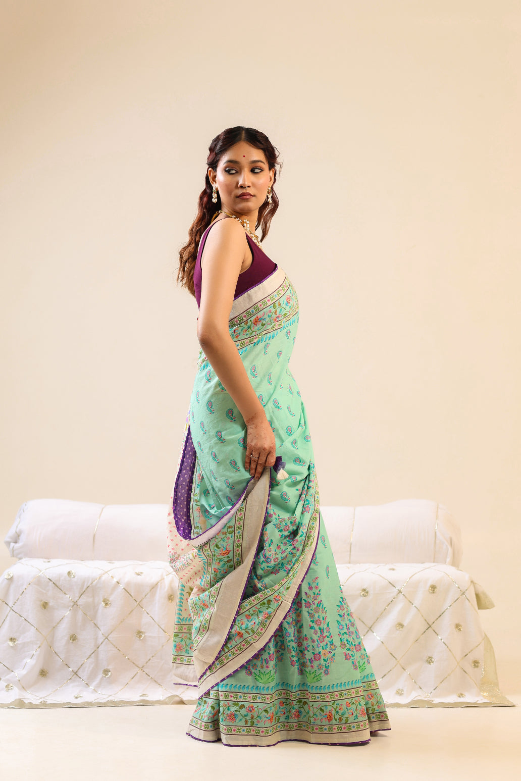 Pista Saree