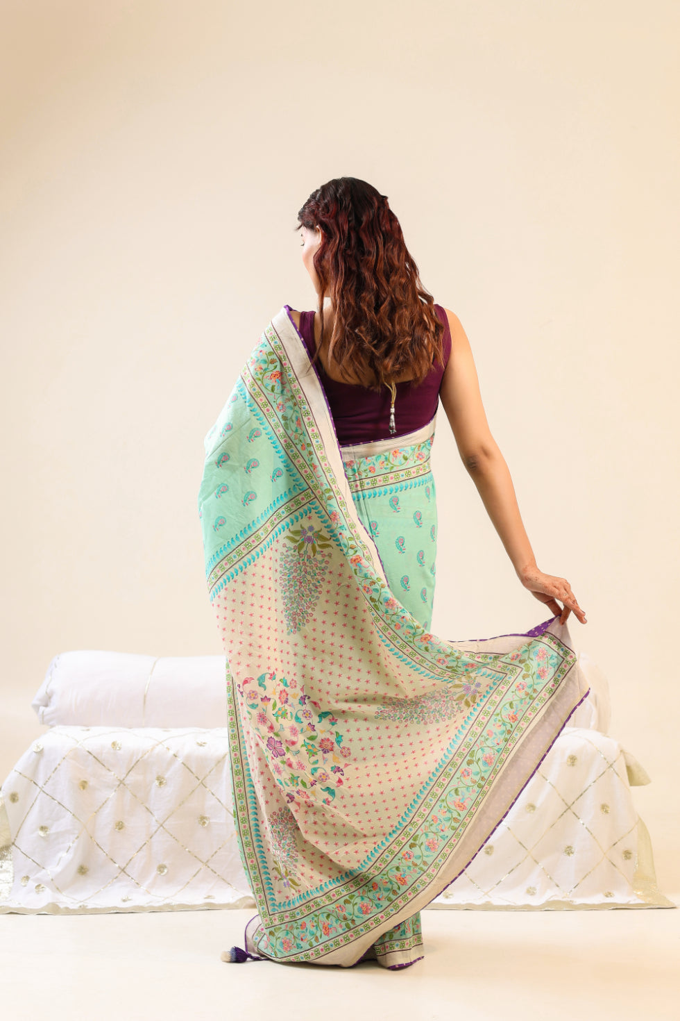 Pista Saree