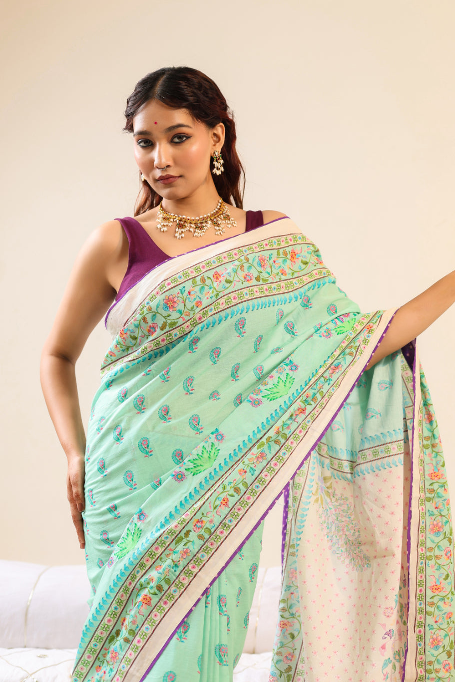 Pista Saree