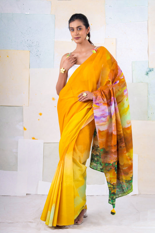 Alphansoe butterscape saree