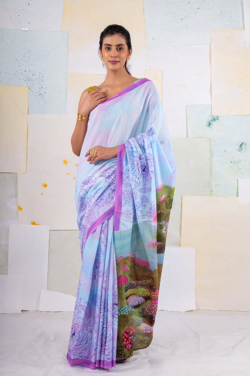 Blue wash Belladonna saree