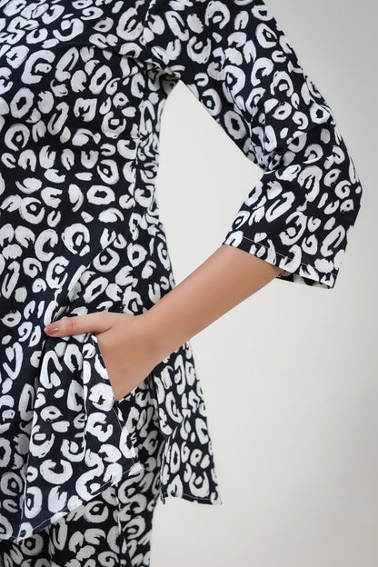 Black dot printed coordset
