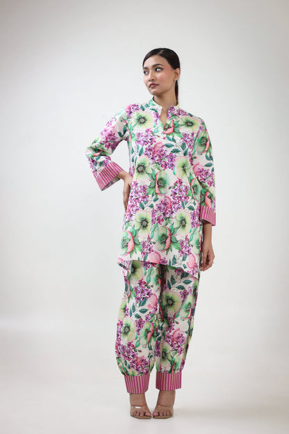 Hibiscus printed coordset