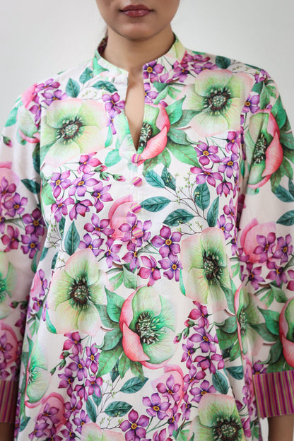 Hibiscus printed coordset