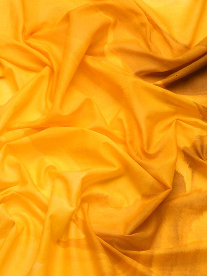 Yellow Abstract Cotton Saree