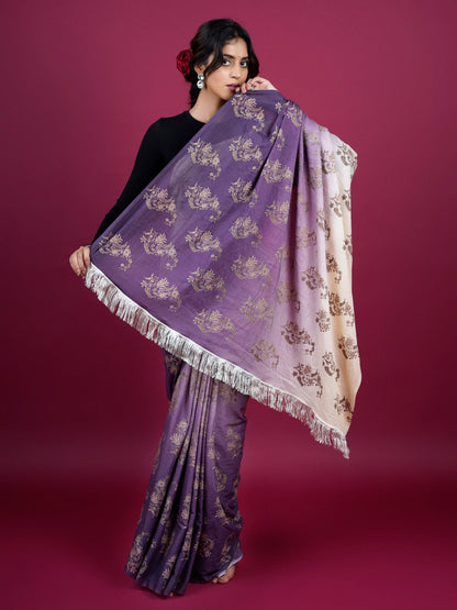 Chintz Floral Cotton Saree with Tassels